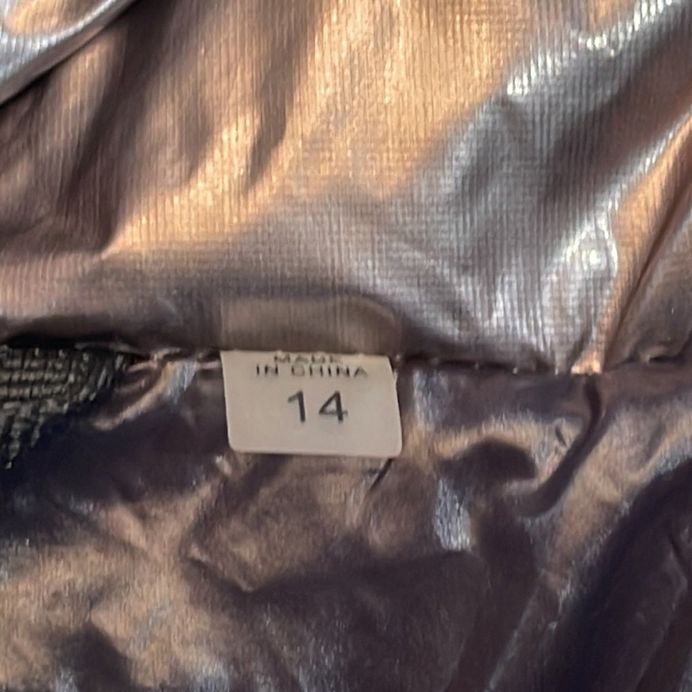 SAM Girls Metallic Puffer Jacket Size 14