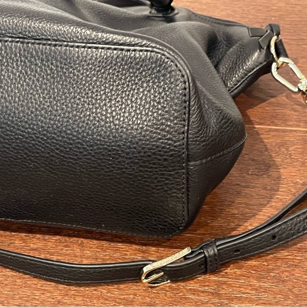Tory Burch Black Peddle Leather Top Handle and Shoulder Bag
