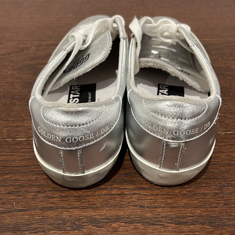 NWOT Golden Goose Women’s Silver Sneakers Size 38/8