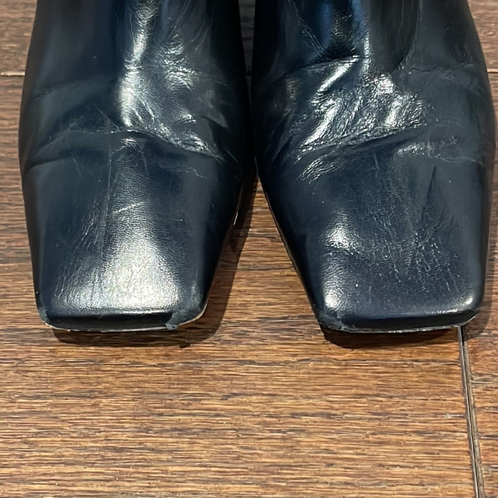 Celine Women’s Black Leather Square Toe Heels Size 38.5