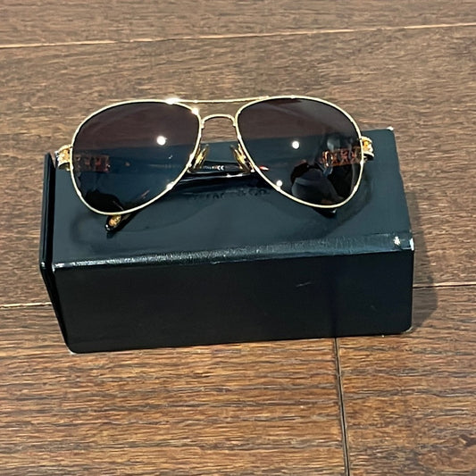 Tiffany Women’s Gold and Brown Aviator Sunglasses