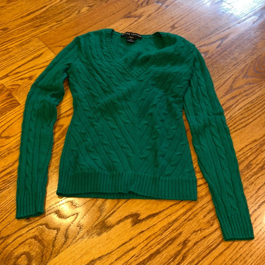 Ralph Lauren Woman’s Green Cashmere Slim Fit Sweater Size S