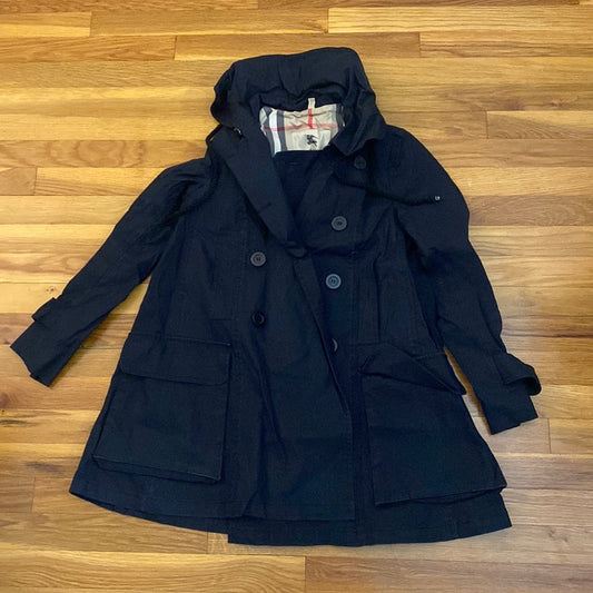 Burberry Women’s Black Hooded Coat Size 6