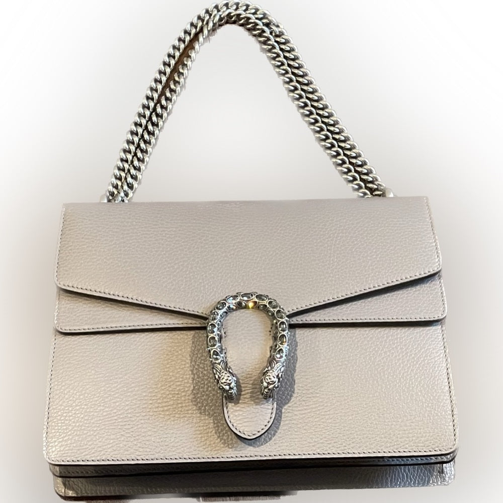 Gucci Dionysus Women’s Medium Size Grey Leather Shoulder Bag
