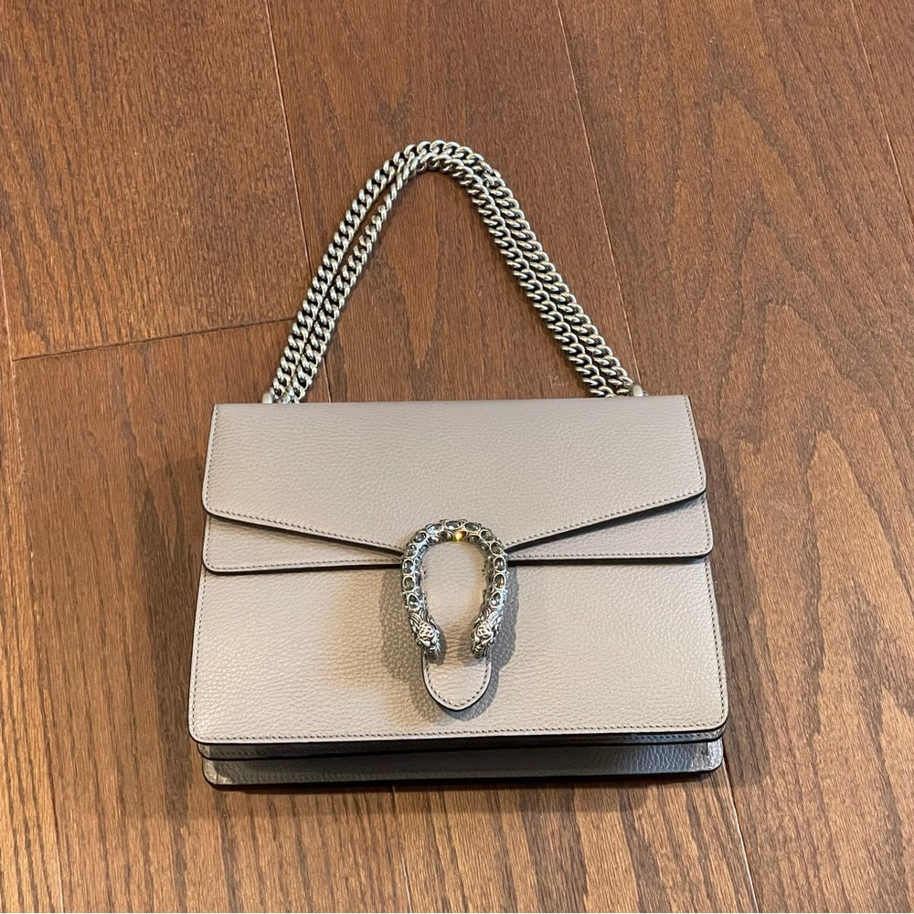 Gucci Dionysus Women’s Medium Size Grey Leather Shoulder Bag