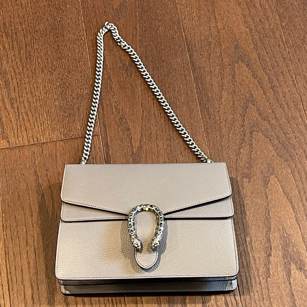 Gucci Dionysus Women’s Medium Size Grey Leather Shoulder Bag