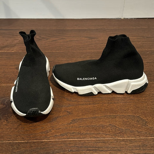 Balenciaga Black Slip On Speed Knit Sneakers Size 38/8