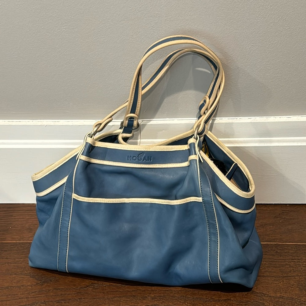 Hogan Blue Leather Shoulder Bag