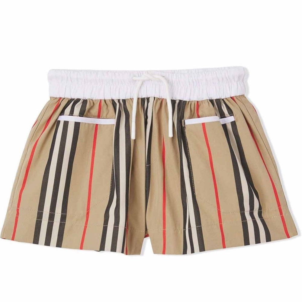 BURBERRY Boys Mini Sybil Icon Striped Shorts Size 12