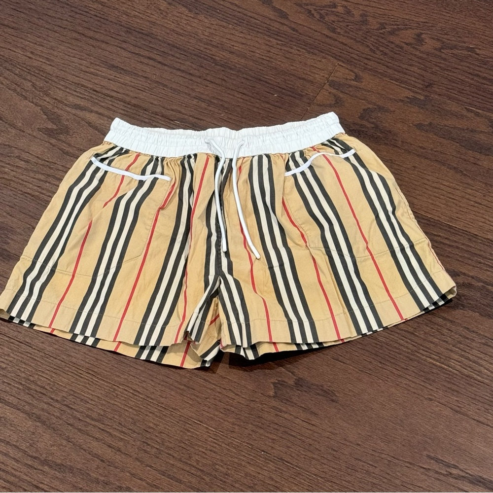 BURBERRY Boys Mini Sybil Icon Striped Shorts Size 12