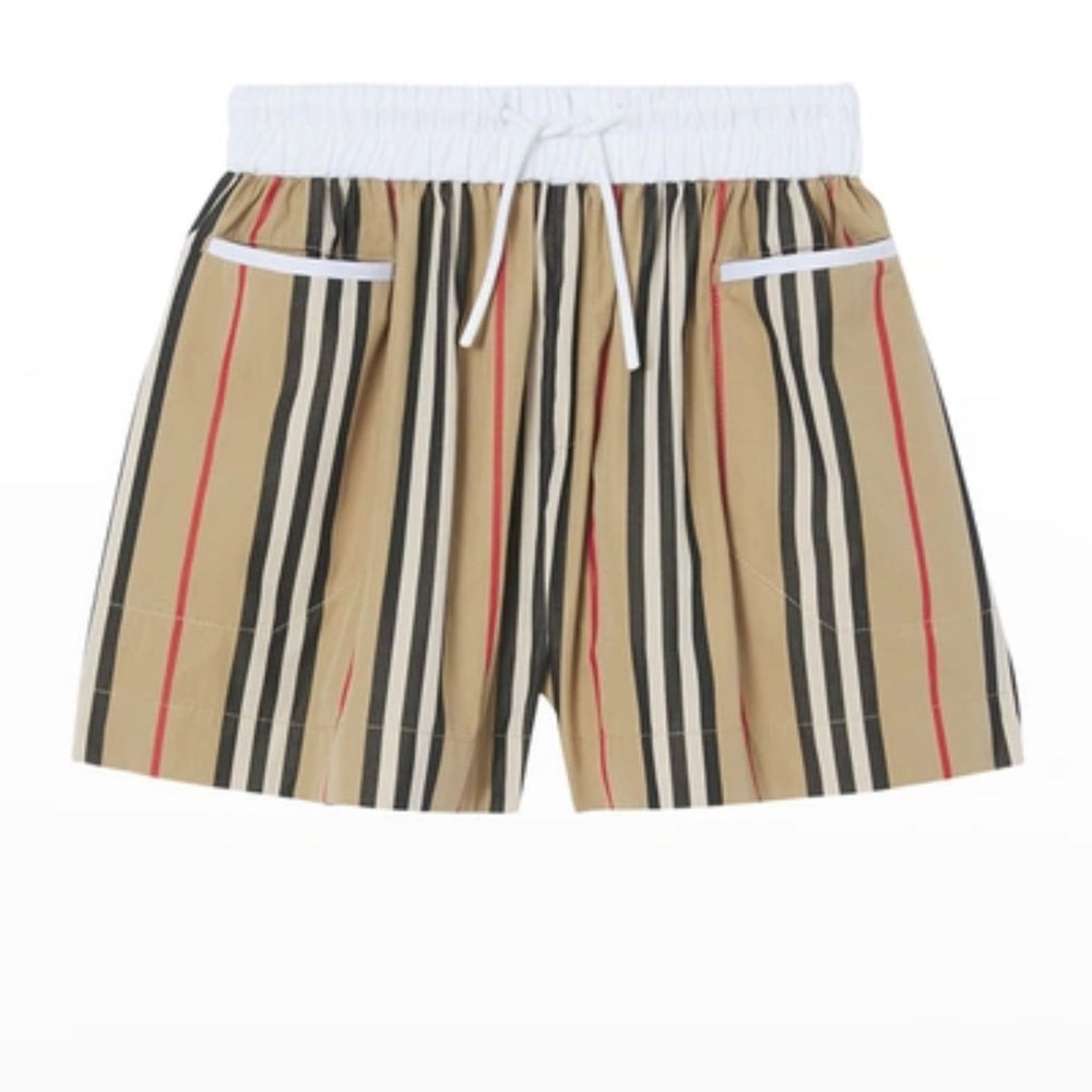 BURBERRY Boys Mini Sybil Icon Striped Shorts Size 12