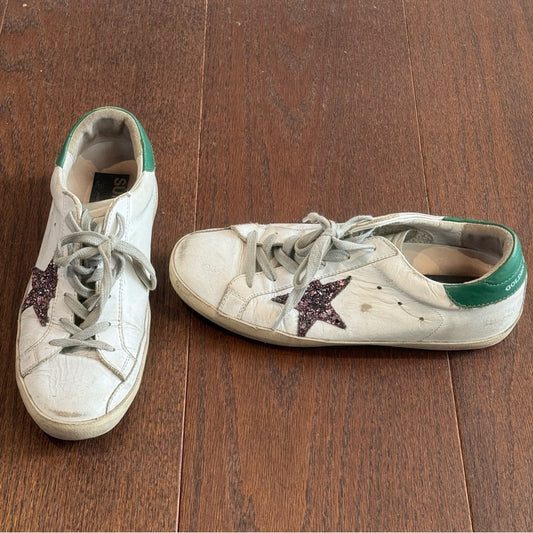 Golden Goose Women’s White Leather Super Star Sneakers Size 38/8